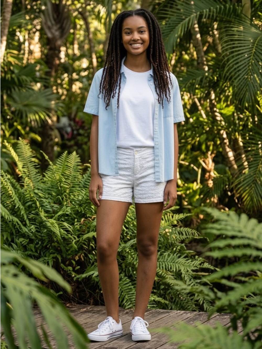 Ralph by Ralph Lauren White Denim Eyelet Shorts (K)